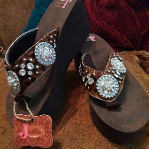 Justin Platform Flip Flop w/ AB CRYSTALS!